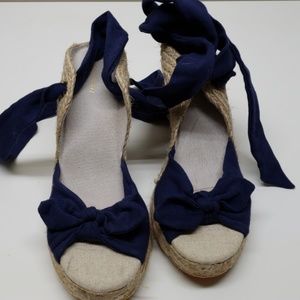 Old Navy wrap ankle espadrille wedge sandals.